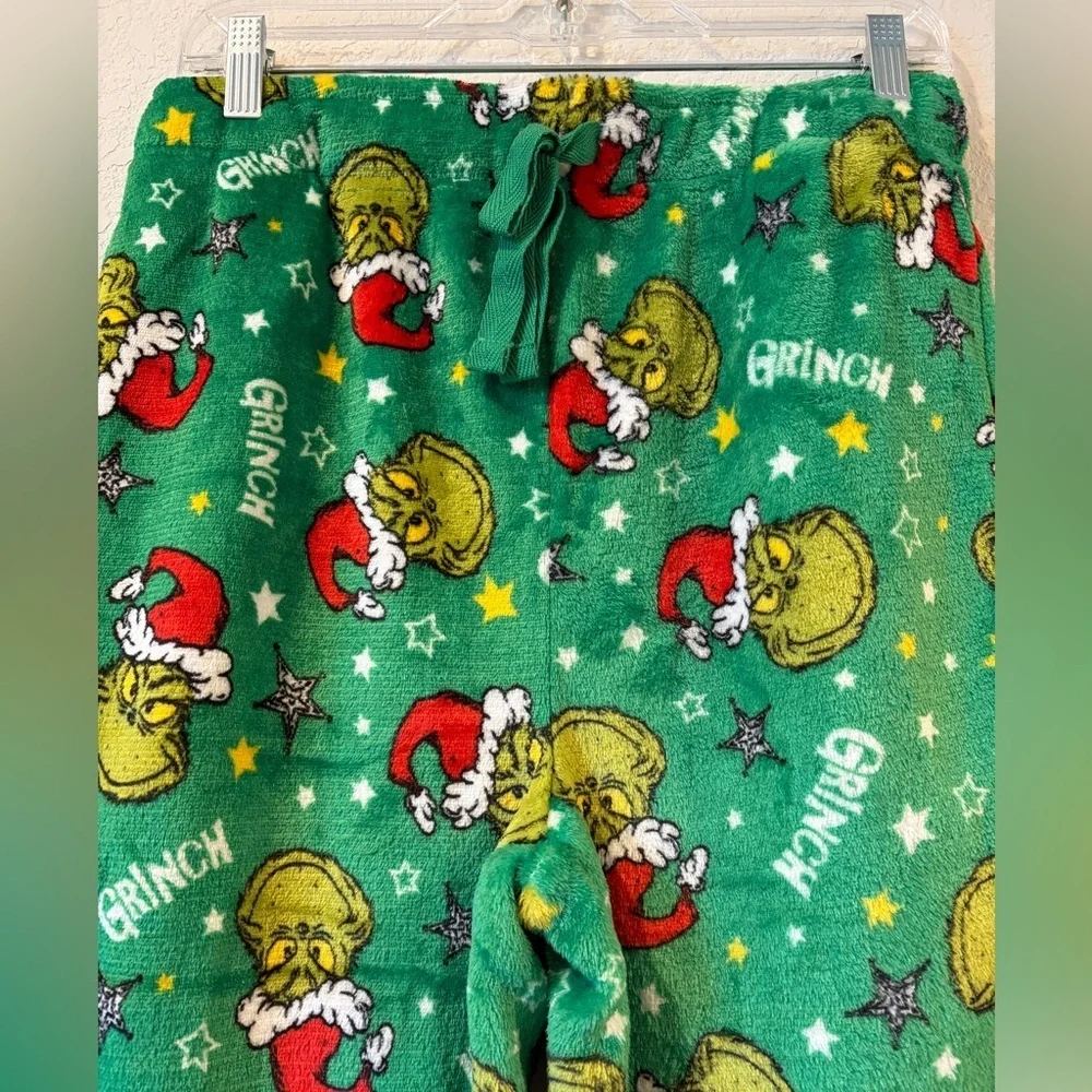 Dr. Seuss Grinch Men’s I’m The Mean One Christmas Fleece Pant PJ set - Small